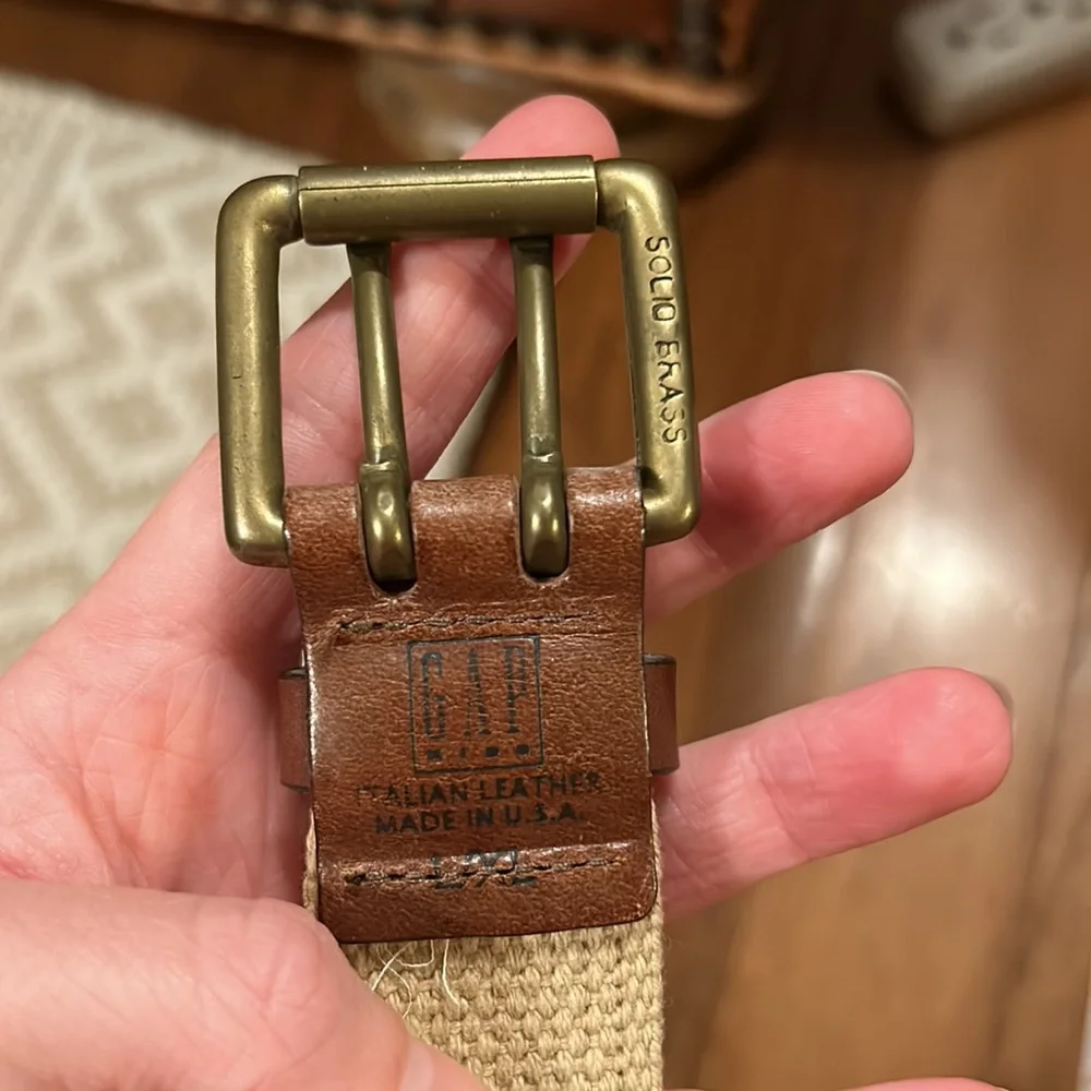 Gap Kids Camouflage Belt with Italian Leather and Solid Brass